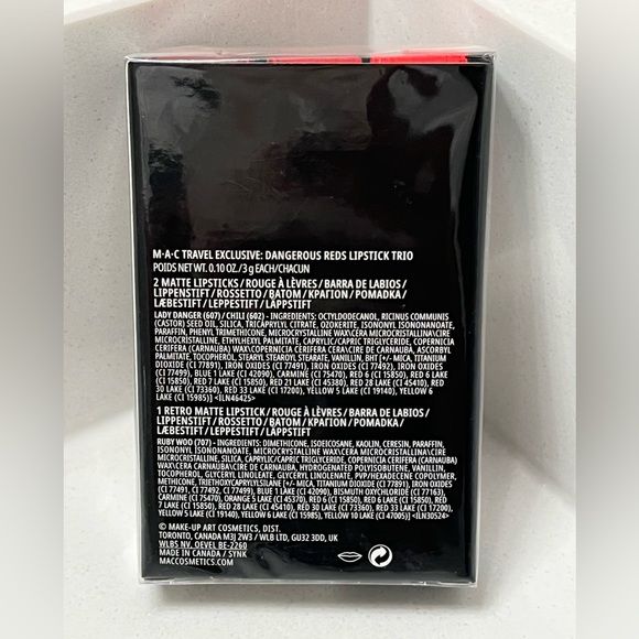 M•A•C Departure Travel Exclusive Dangerous Reds Lipstick Trio💋 - Picture 4 of 4